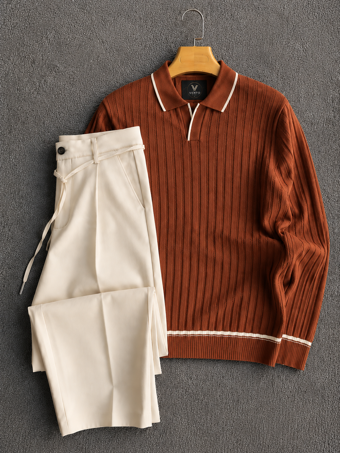 Premium Polo + Pantalon British luxury Terracotta 🇬🇧