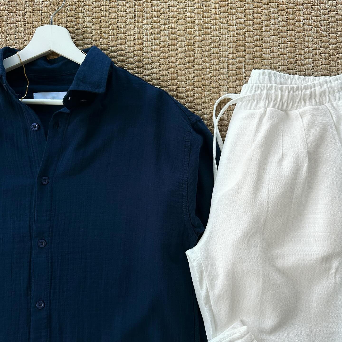 Set Élégant Bleu Marine – Collection Été ' Chemise + pantalon ' 🇹🇷