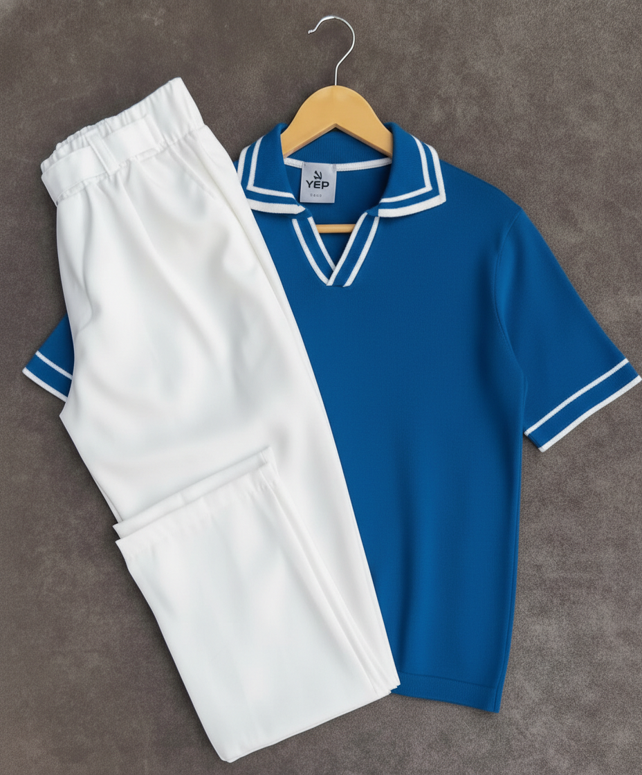 Summer Polo Set Blue ' Polo + Pantalon ' 🇹🇷