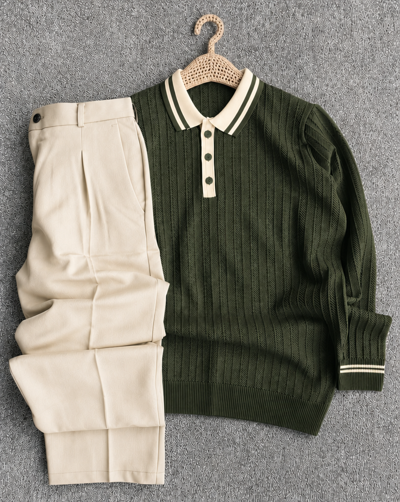 Oxford Set Polo + Pantalon Vert sauvage 🇬🇧