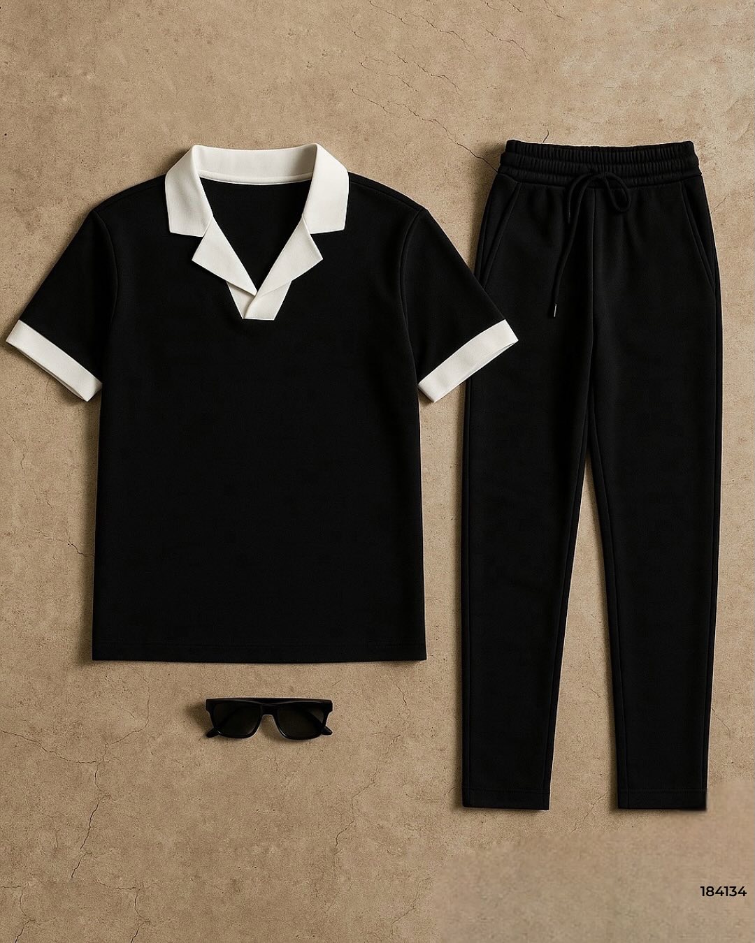 Ensemble vento Black Polo + Pantalon