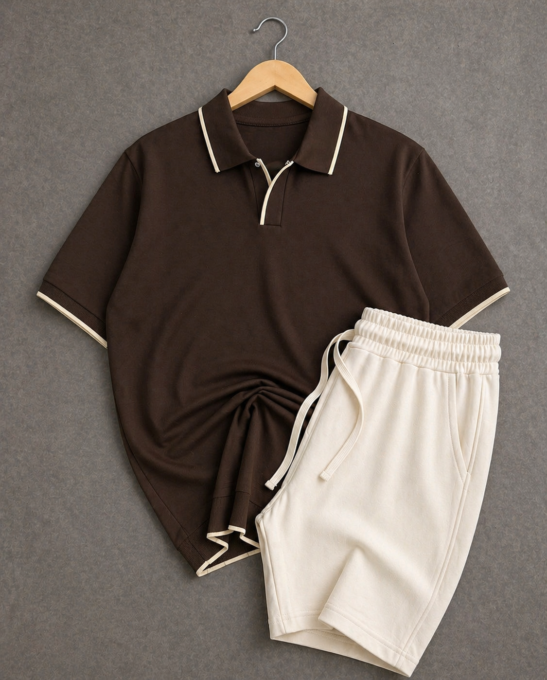Ensemble Polo Dark brown + Short vanille