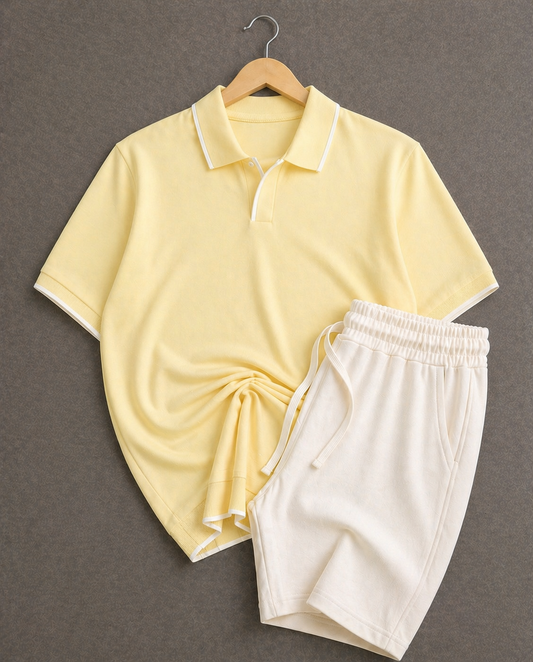 Ensemble Polo Pale yellow + Short vanille