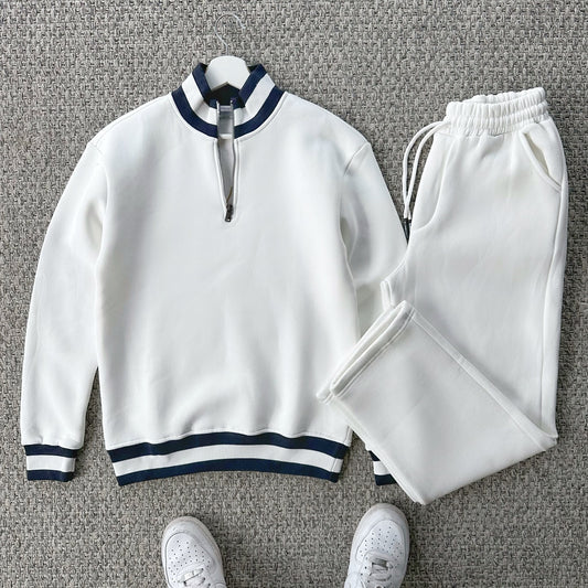 Ensemble Vento – Winter Polo navy + Pantalon white Old money 🇹🇷