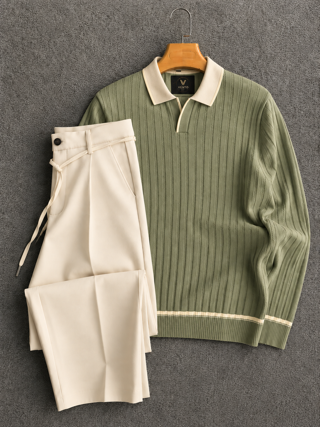 Premium Polo + Pantalon  luxury  Sage green 🇹🇷