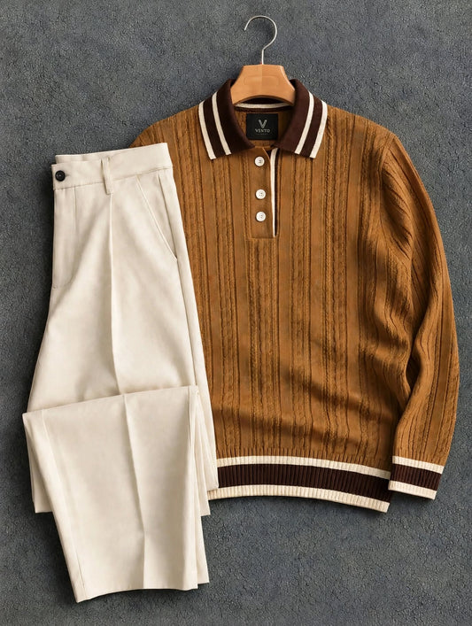 Rich Set  Polo + Pantalon Golden Camel 🇹🇷