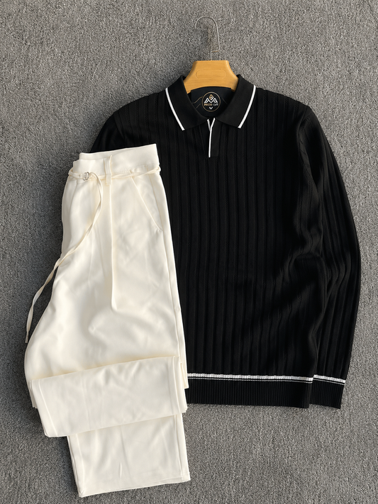 Premium Polo + Pantalon British luxury  Black 🇬🇧