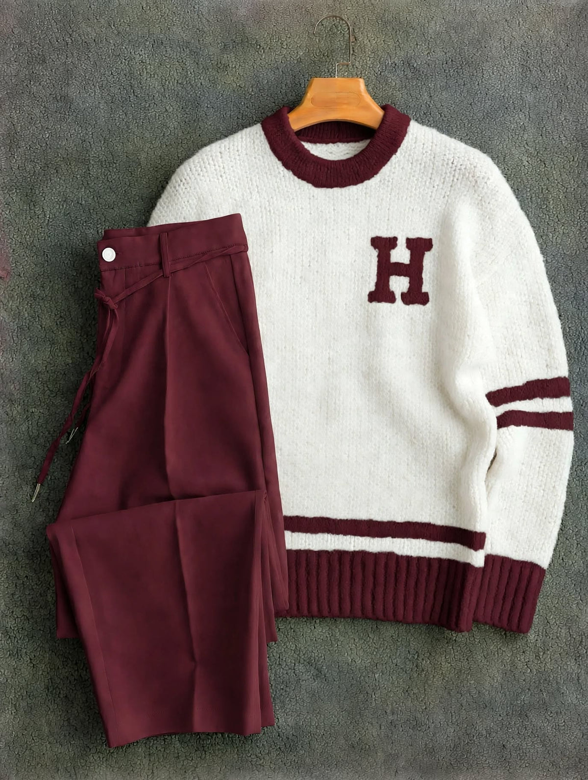 H letter striped Polo + Pantalon 🇹🇷
