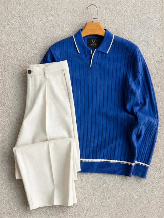 Premium Polo + Pantalon  luxury  Steel blue 🇹🇷