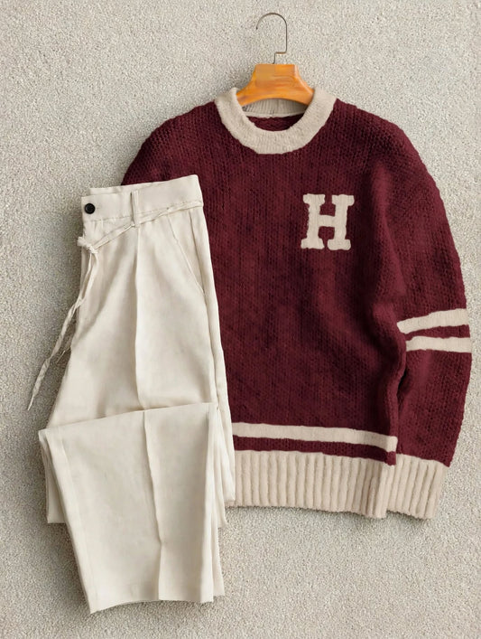H letter striped Polo + Pantalon 🇹🇷