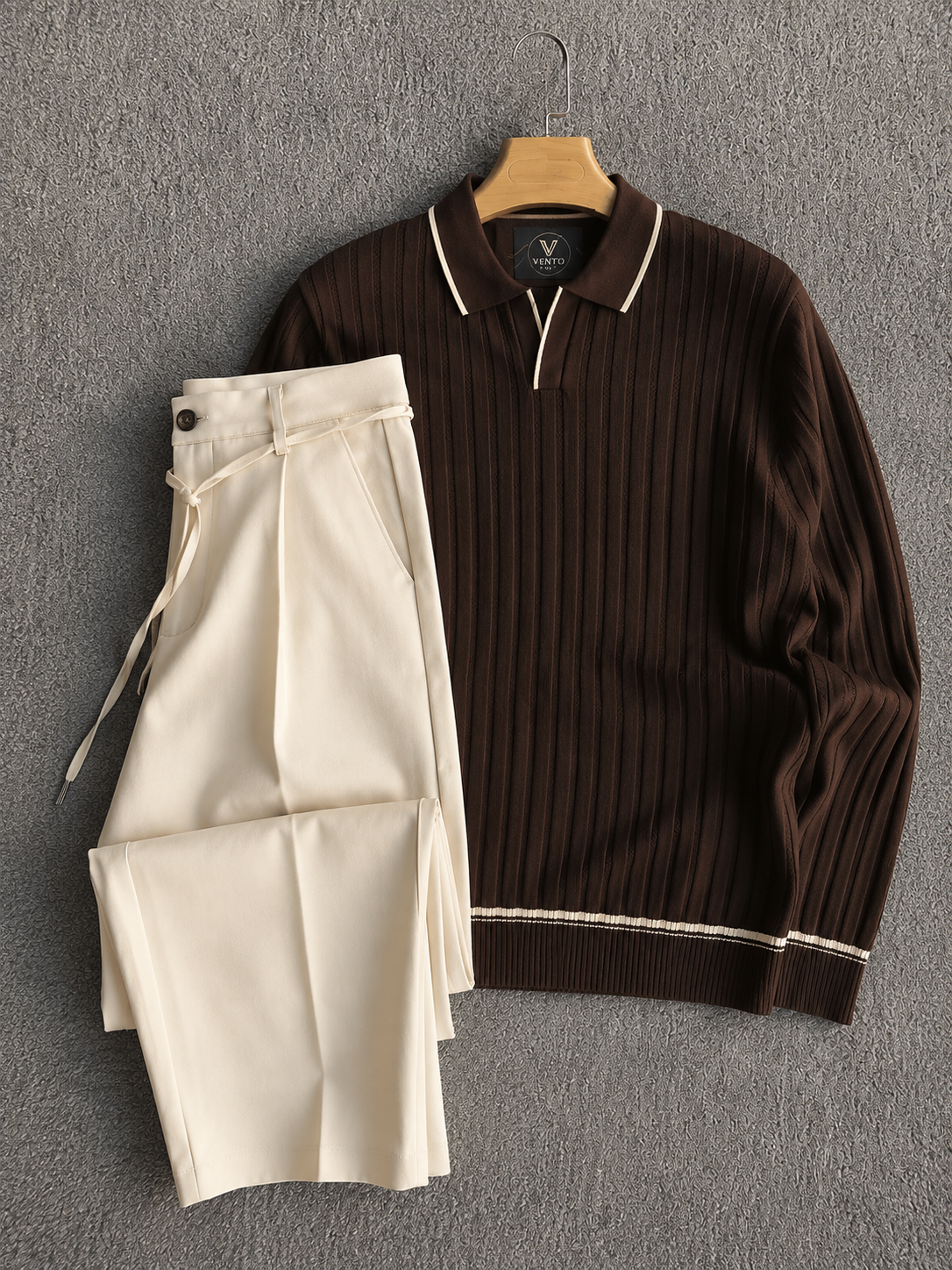 Premium Polo + Pantalon British luxury  Brown 🇬🇧