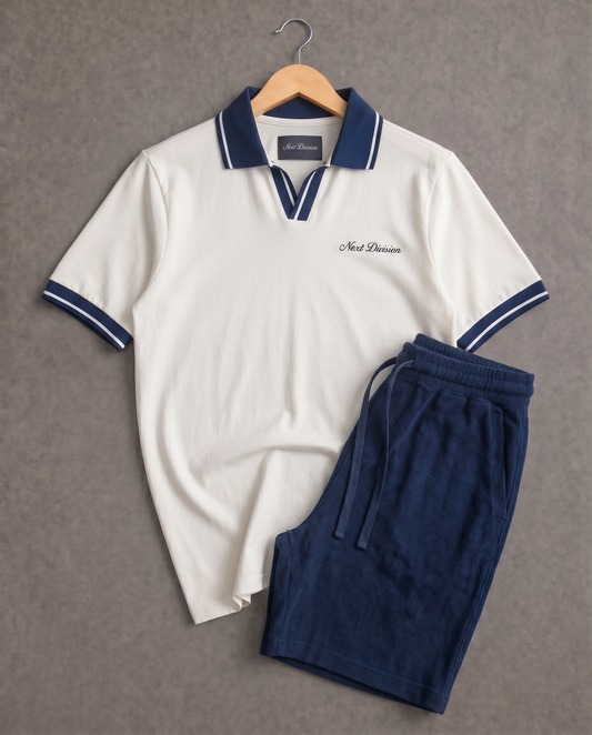 Next division white / navy polo + short 🇹🇷