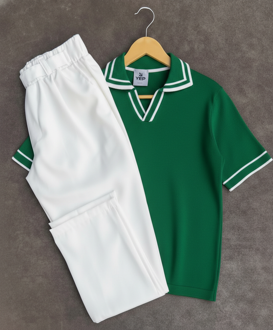 Summer Polo Set Vert royal ' Polo + Pantalon ' 🇹🇷