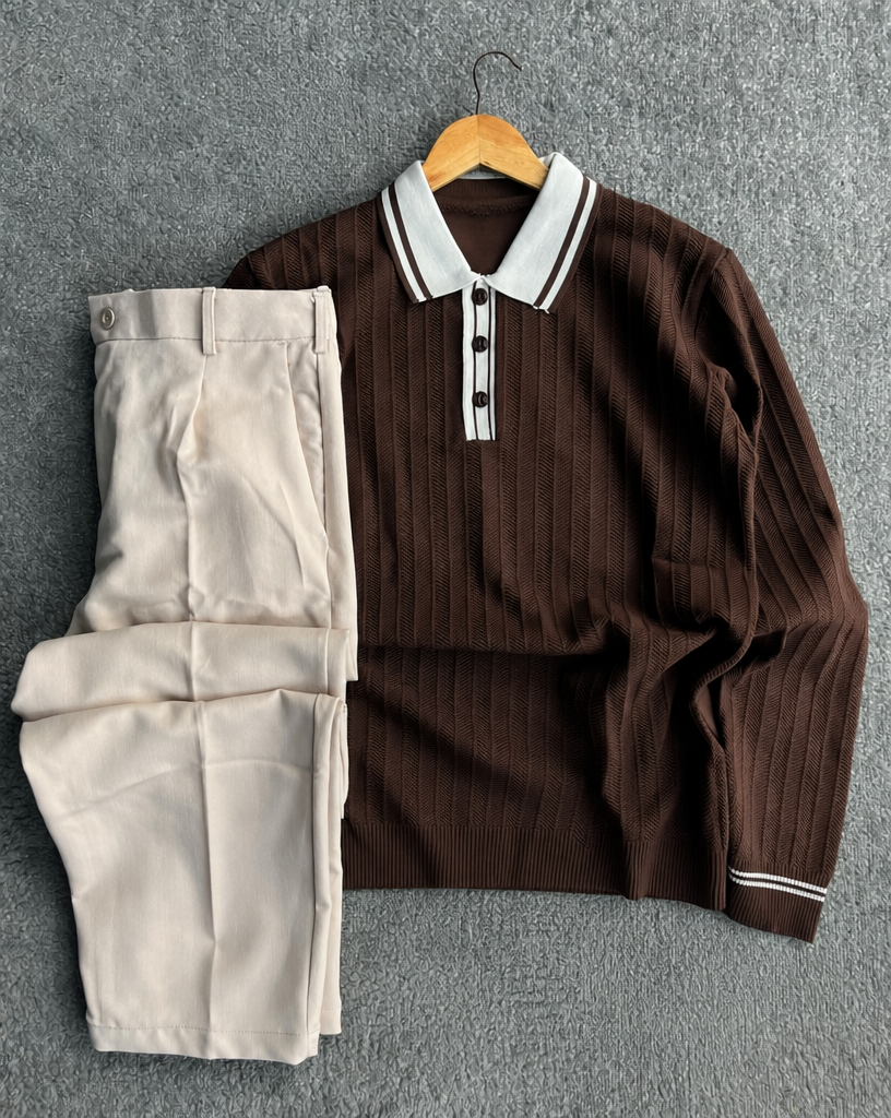 Oxford Set Polo + Pantalon Marron fonce  🇬🇧