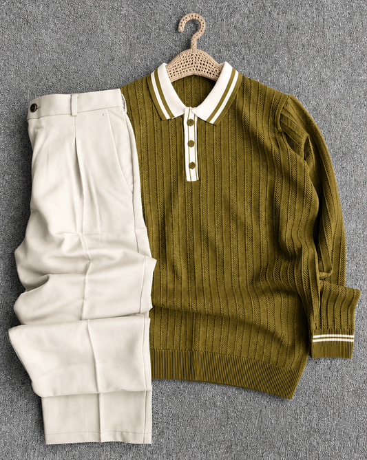 Oxford Set Polo + Pantalon Olive Mustard  🇬🇧